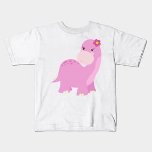 Cute Dinosaur, Pink Dinosaur, Girl Dinosaur, Dino Kids T-Shirt